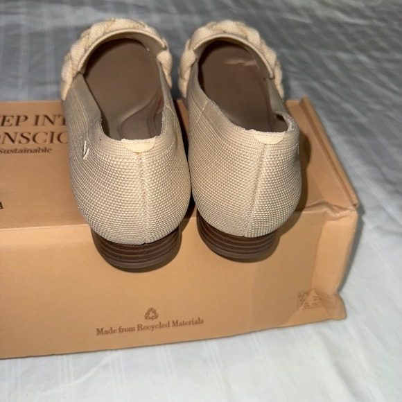 Vivaia Knit Loafers‎ Braided Square Toe Slip On Loafers Beige Size 10 EUR 41.5 - Picture 11 of 13